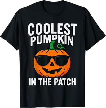 Kids Coolest Pumpkin In The Patch Halloween Boys Girls Teens T-Shirt