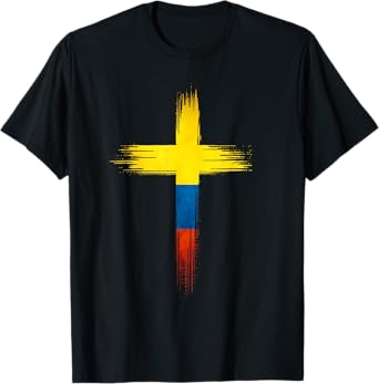 Christian Cross Colombia Colombian Flag T-Shirt