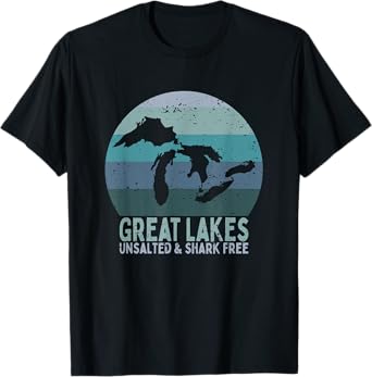 Vintage Great Lakes Unsalted and Shark Free Lake Life T-Shirt