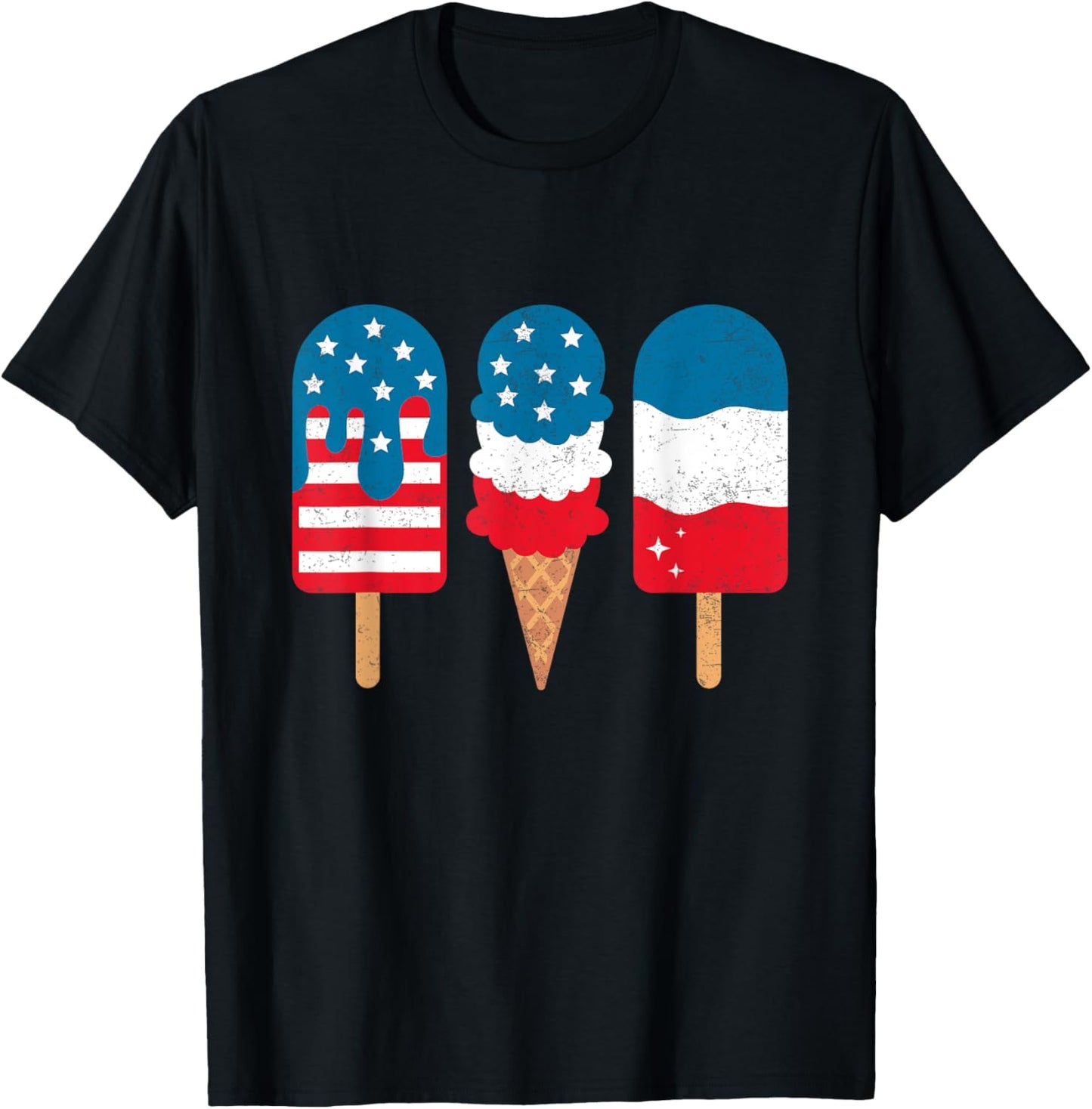 4th Of July Popsicle Red White Blue American Flag Patriotic T-Shirt