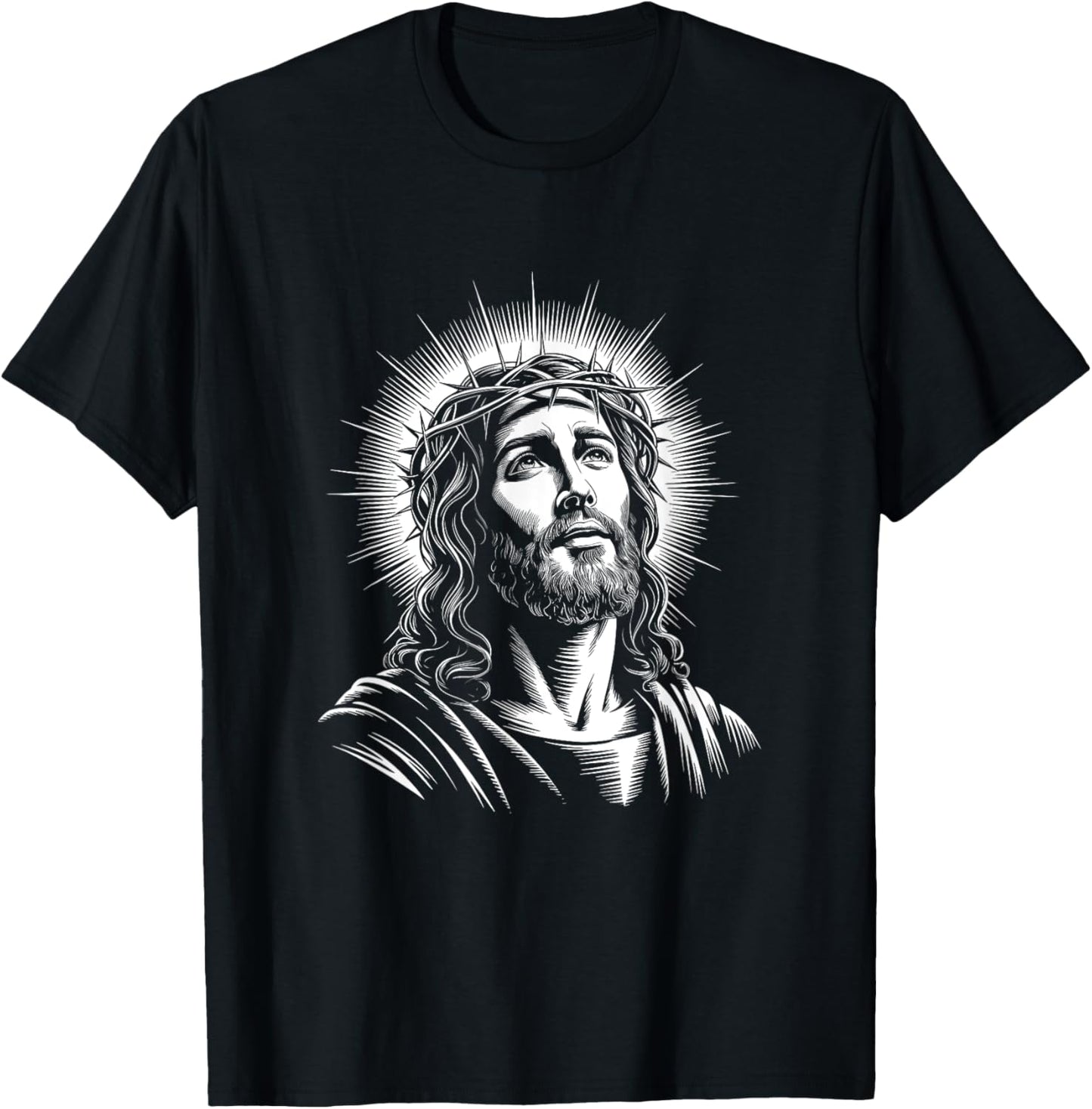 Jesus Christ Face With Crown Of Thorn God Bible Christian T-Shirt