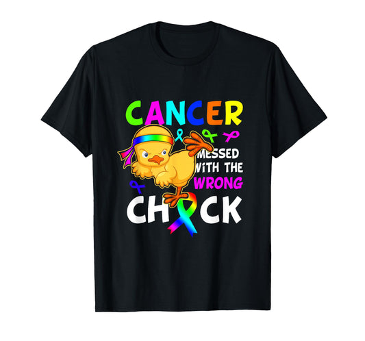 Cancer Messed With Wrong Chick Funny Cancer Warrior T-Shirt