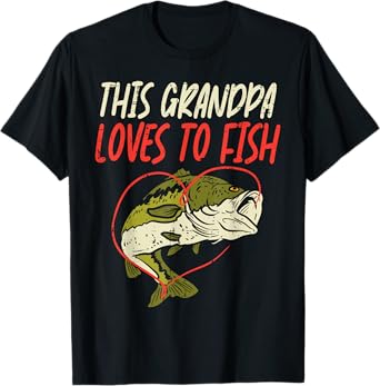 This Grandpa Loves To Fish Bass Fishing Family Matching Gift T-Shirt