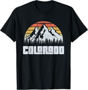 Vintage Colorado Mountains State Nature Sun Retro T Shirt T-Shirt