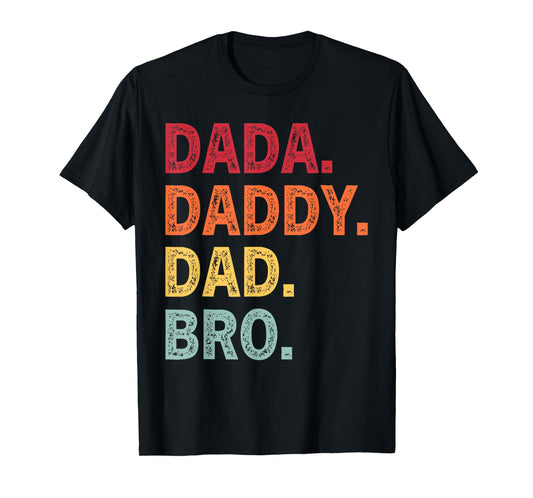 Retro Dada Daddy Dad Bro Funny Fathers Day Retro Vintage T-Shirt