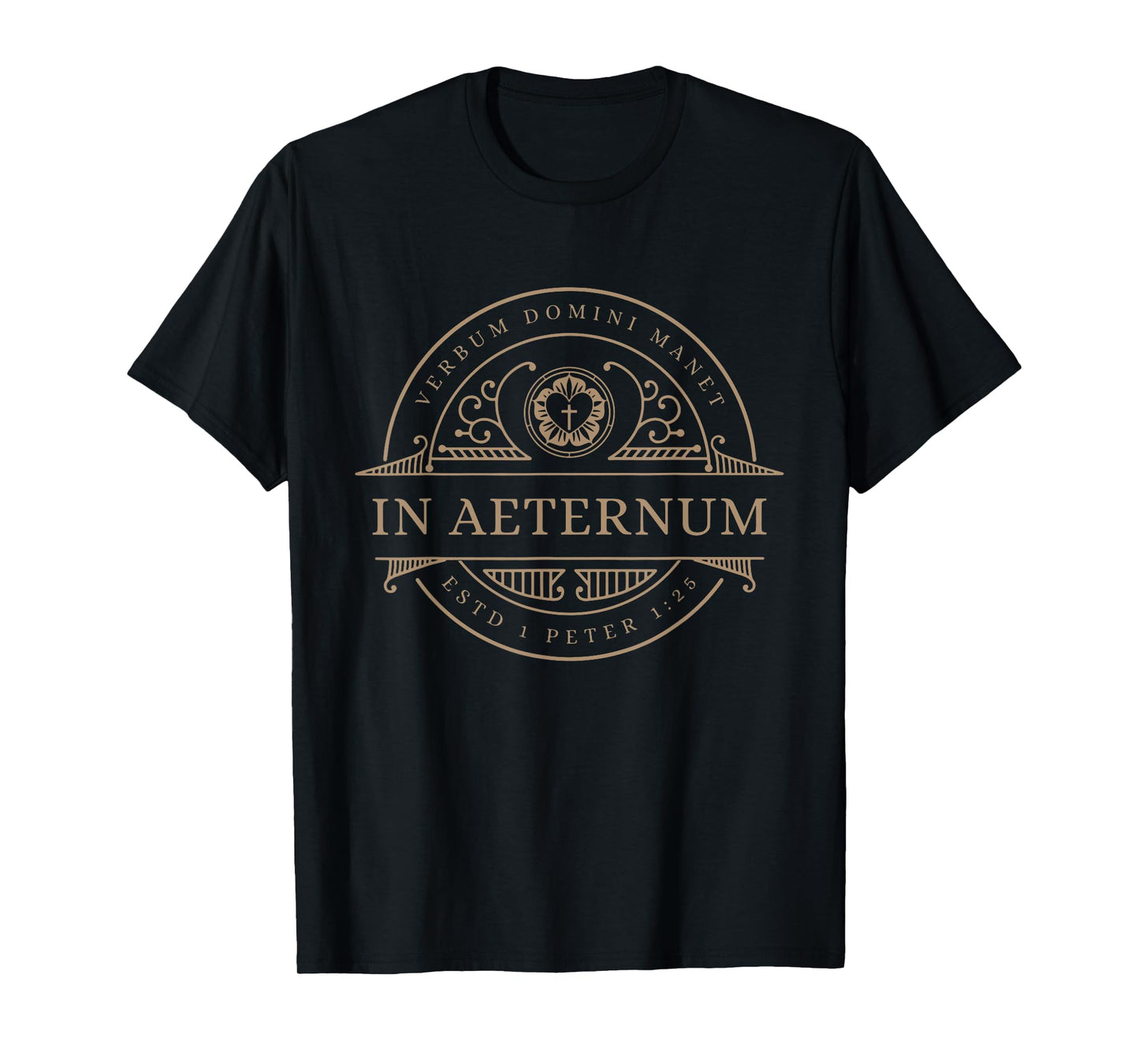 Verbum Domini Manet in Aeternum, Lutheran Rose Tee. T-Shirt
