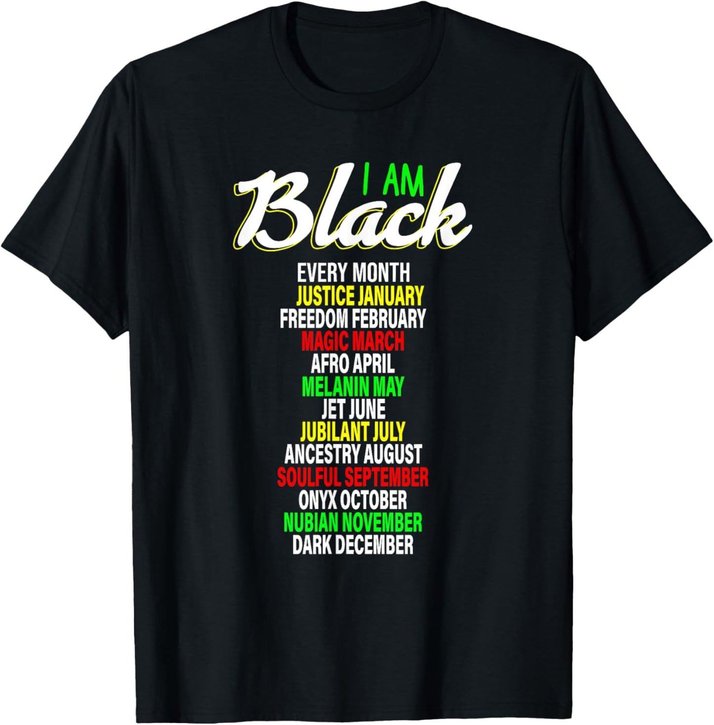 Im Black Every Month Black History Month T-Shirt