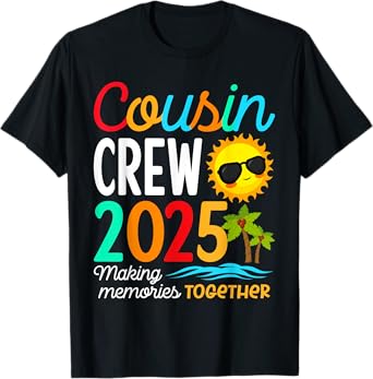 Cousin Crew 2025 Summer Vacation Beach Family Trip Matching T-Shirt