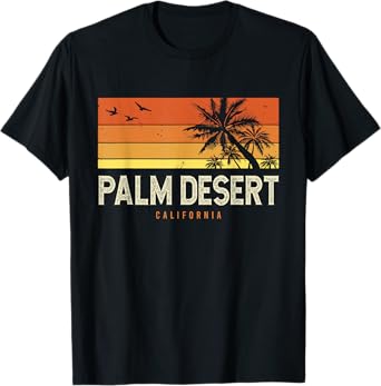 Retro Palm Desert California CA Vintage Palms Sunset T-Shirt