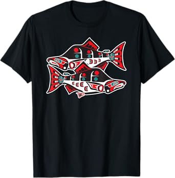 Alaska Native American Indian Salmon Fishing Tlingit Art III T-Shirt