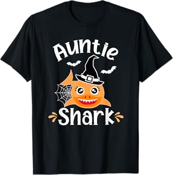 Auntie Shark Funny Halloween T-Shirt