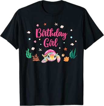 Birthday Girl Sea Turtle Theme Birthday Party Ocean Animals T-Shirt