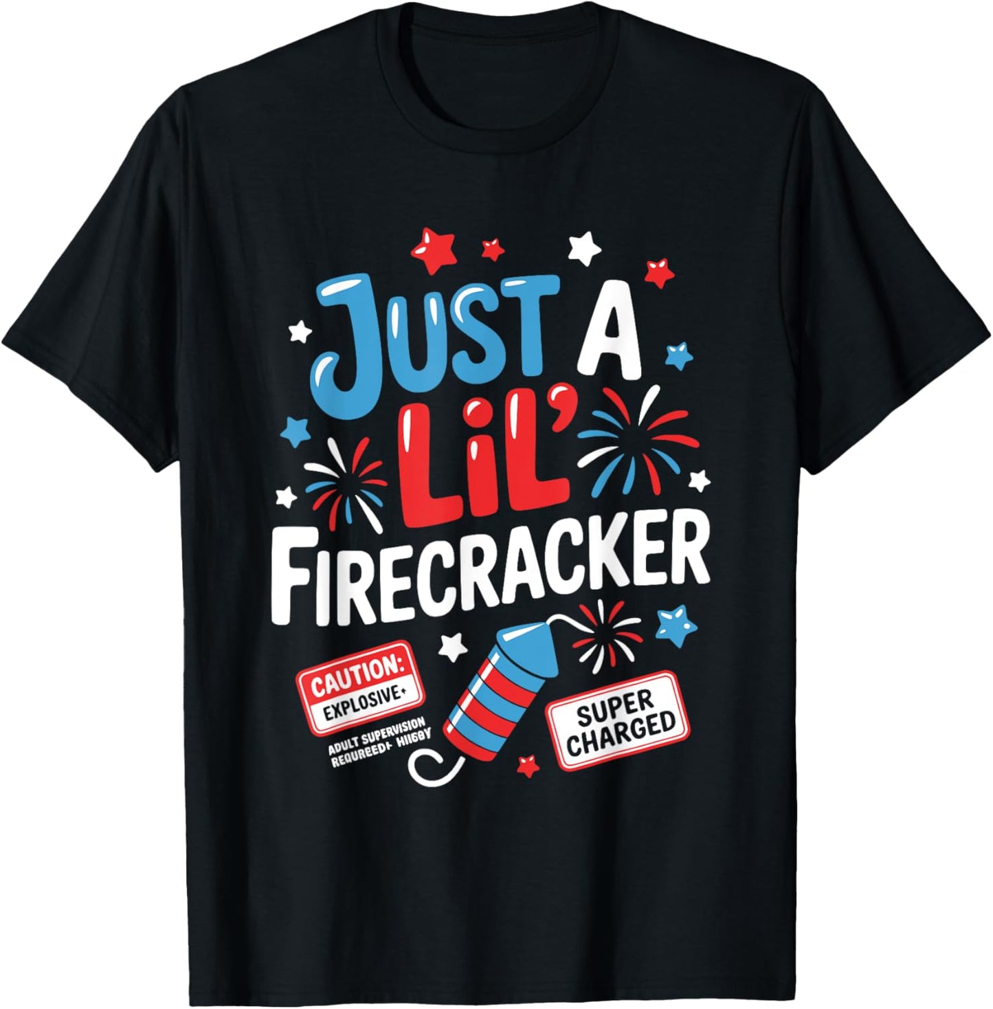 Funny Just A Lil' Firecracker Cute Toddler Youth 4th Of July T-shirt