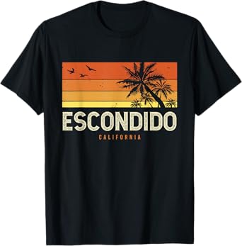 Retro Escondido California CA Vintage Palms Sunset T-Shirt
