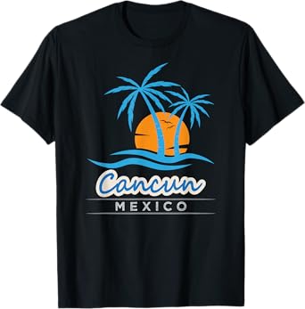 Vintage Retro Summer Vacation Mexico Cancun Beach T-Shirt