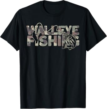 Walleye Fisherman Camouflage Walleye Fishing T-Shirt