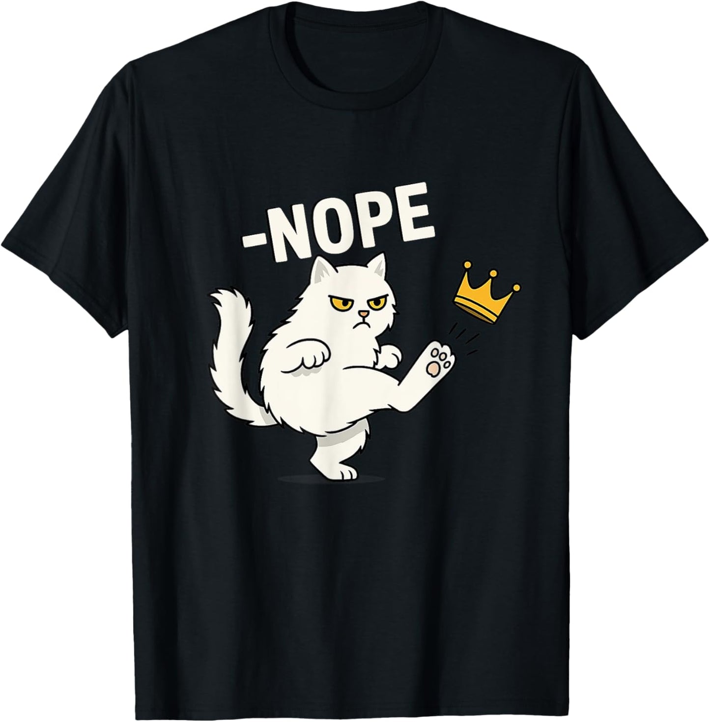 No Kings in America white Cat Funny T-Shirt