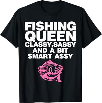 Fishing Queen Fisherman Women Ladies Mothers Day T-Shirt