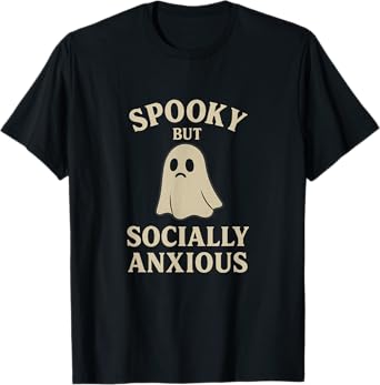 Spooky But Socially Anxious, Ghost, Funny, Cool, Halloween T-Shirt