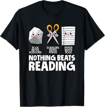 rock paper scissor nothing beats reading T-Shirt