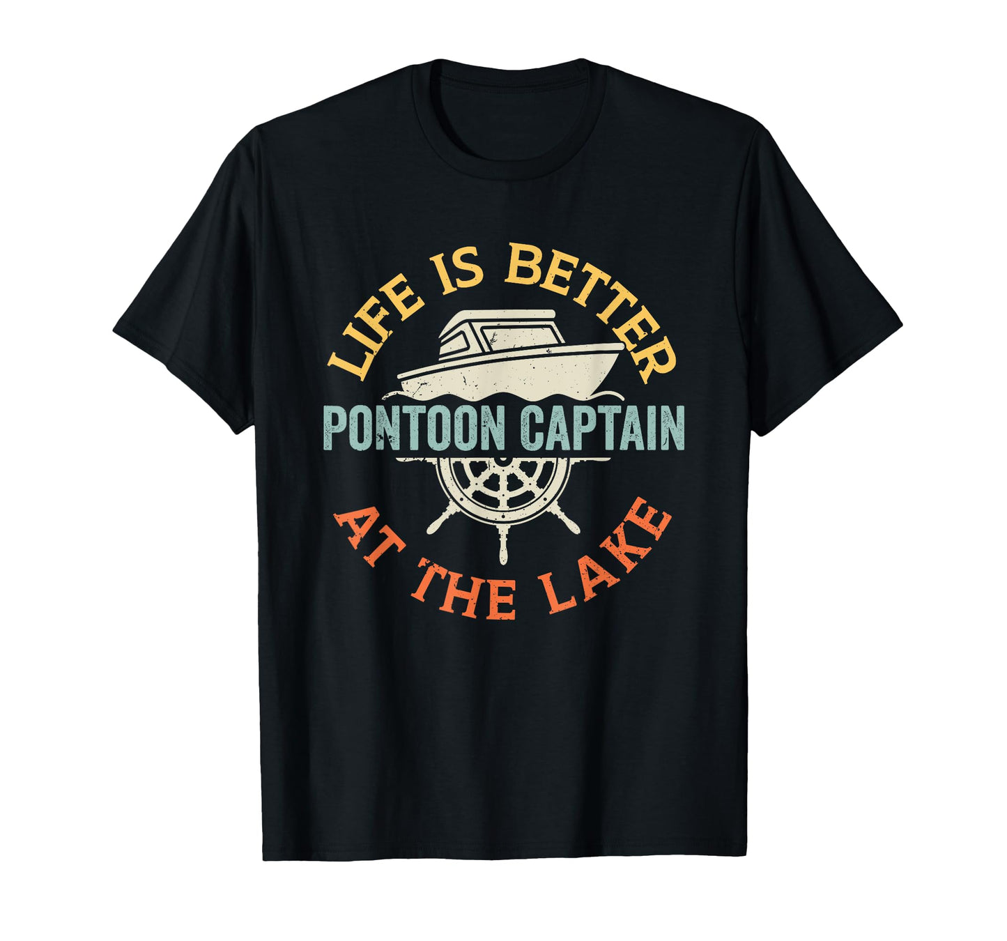Boating Lake For Men Pontoon Boat Captain T-Shirt