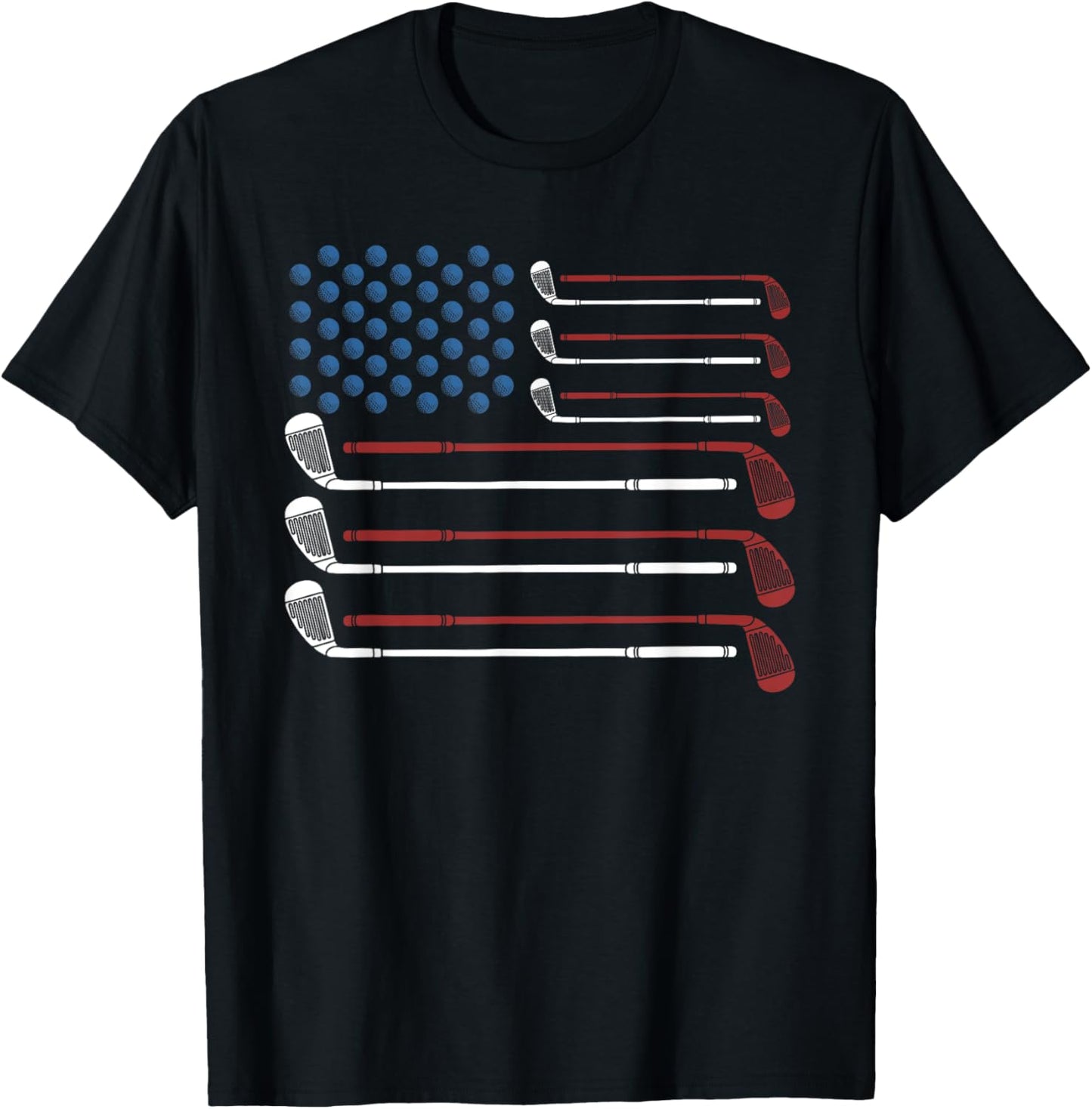 Amerikan Unabhngigkeitstag-Erinnerungspatriot Golf Clubs USA Flag Red White and Blue T-Shirt