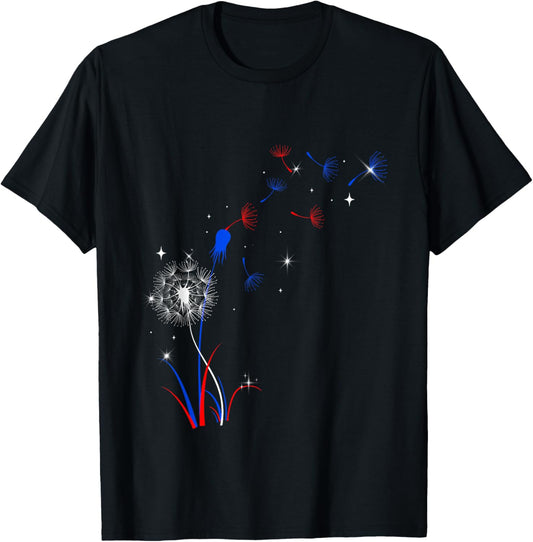 Dandelion 4th Of July Cute Flower American Patriotic T-Shirt