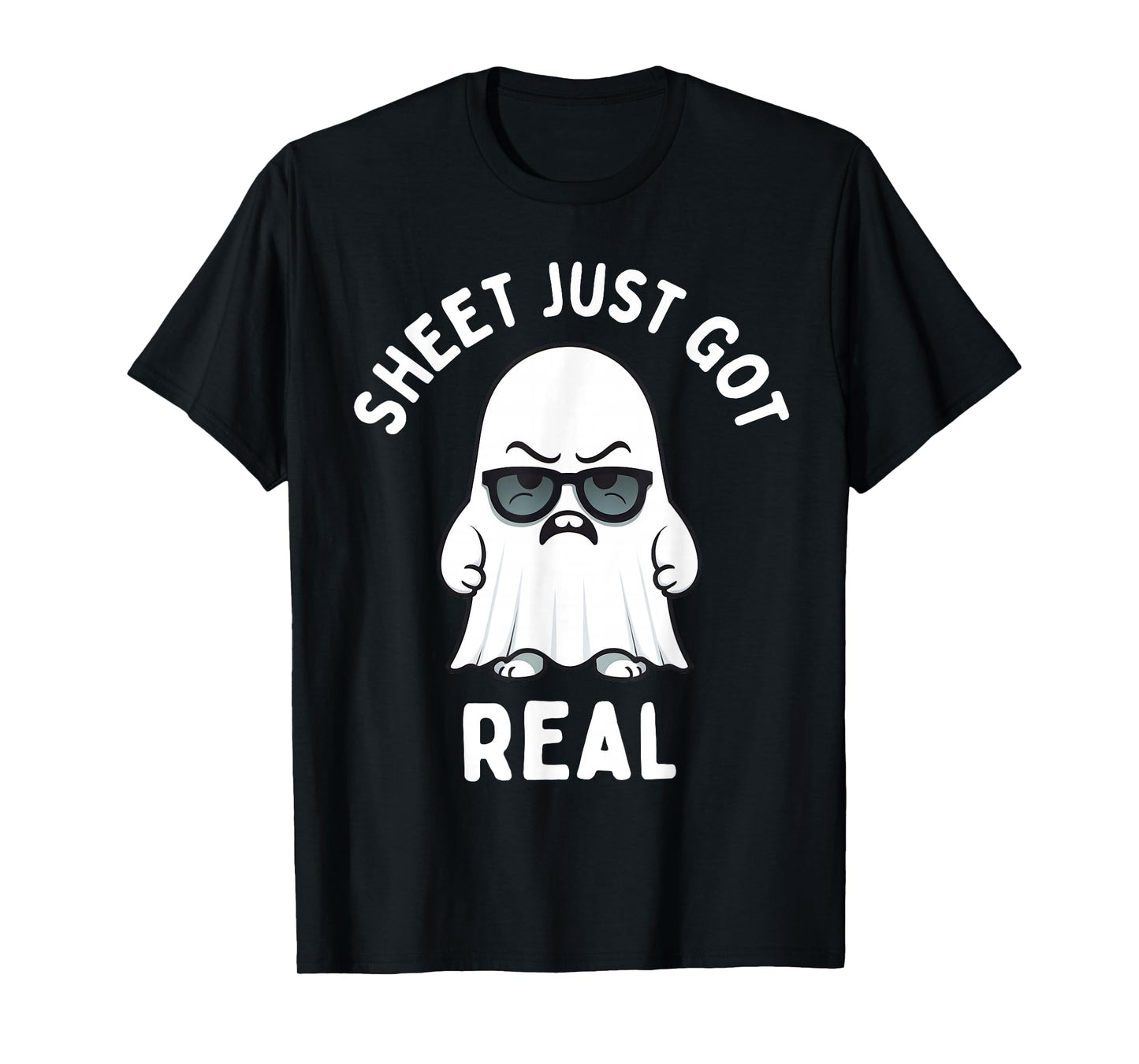 Boo Sheet Just Got Real Ghost Funny Halloween Costume Men T-Shirt