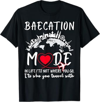 Cute Couples Trip Matching Vacation Baecation Mode-Vibes Tee T-Shirt