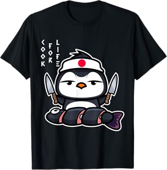 Japanese Penguin Cook Asian Food Funny T-Shirt