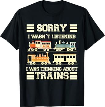 Retro Wagon Train Lover Model Railroad Conductor Funny Train T-Shirt