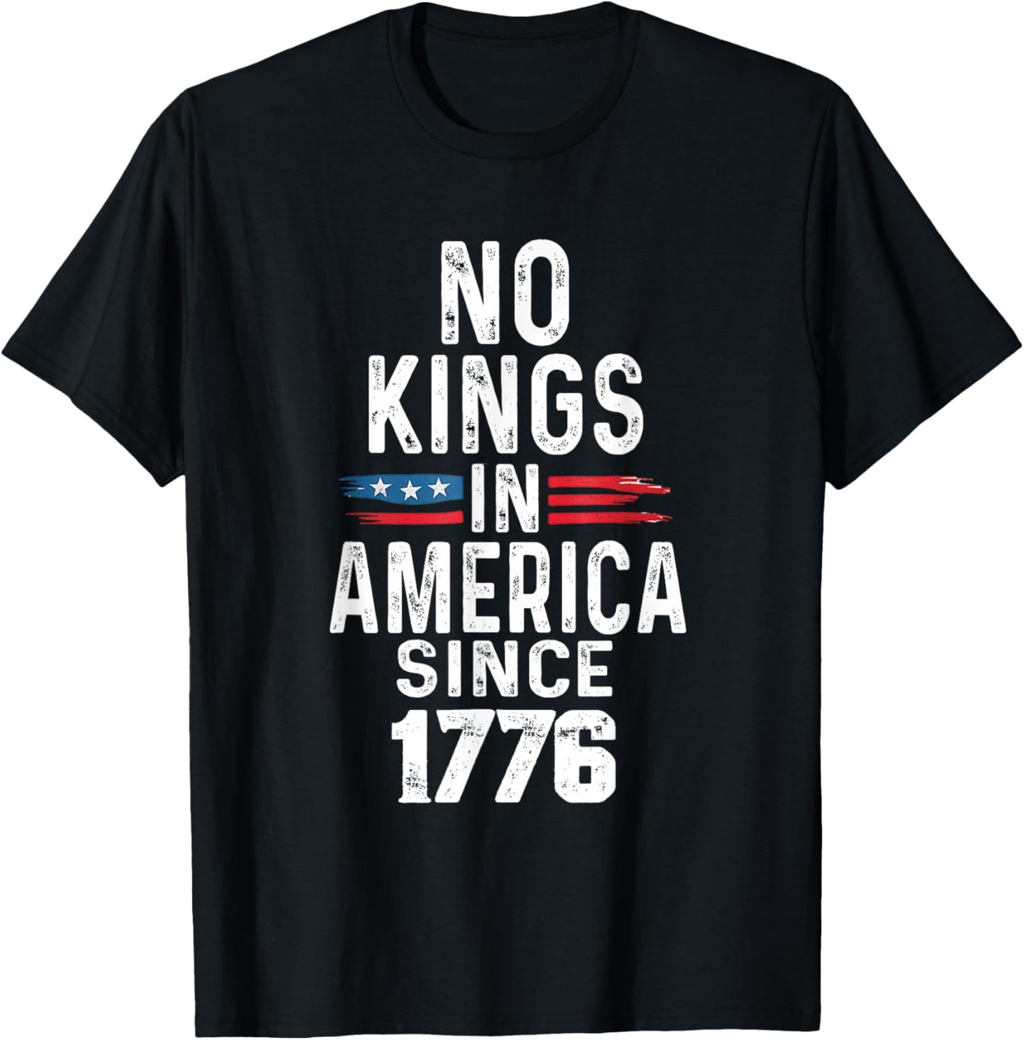 No Kings In America Since 1776 Vintage Us Flag 4th Of July T-shirt