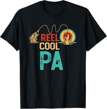 Mens Reel Cool Pa Vintage Retro Fishing Funny Fisherman Pa T-Shirt