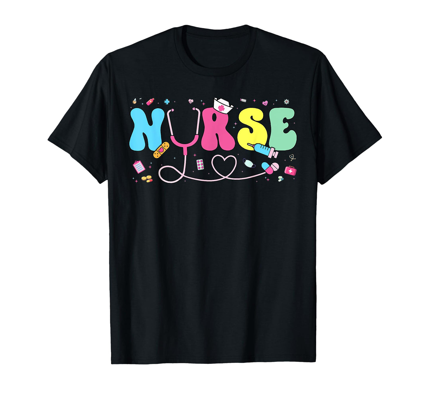 Groovy Nurse Stethoscope Cute Nursing Nurse Week T-Shirt
