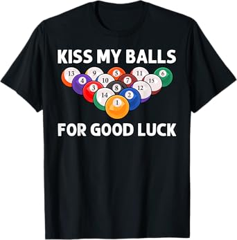 Funny Billiards Art For Men Boys Billiard Lover Pool Player T-Shirt