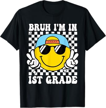 First Grade Boy Bruh I'm In 1st Grade Student Back To School T-Shirt