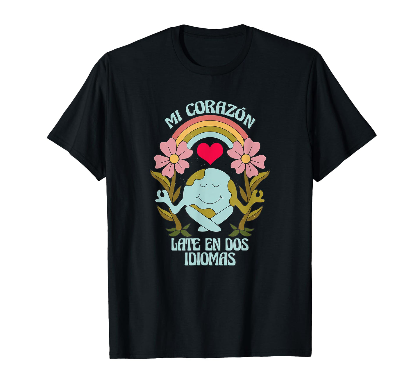 Mi Corazon Late en dos Idiomas Bilingual Teacher ESL T-Shirt