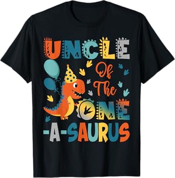 Uncle Of The One-A-Saurus 2Nd Birthday Dinosaur Party T-Shirt