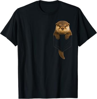 Cute Otter Pocket Funny Gifts For Men Women Kid Otter Lovers T-Shirt