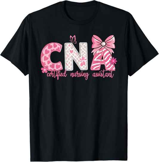 CNA Week Nursing Assistant Stethoscope Coquette Bow CNA T-Shirt