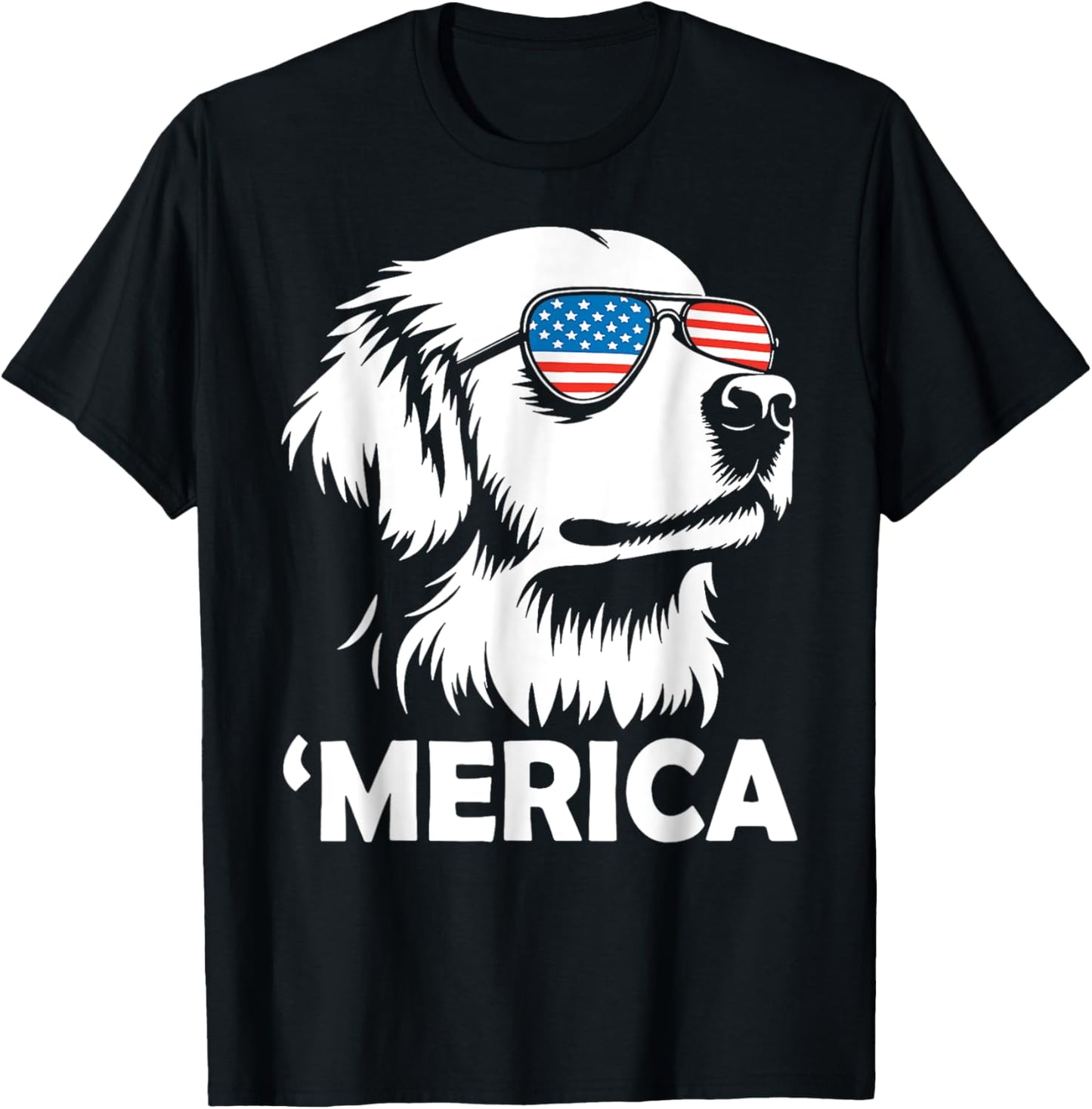 Golden Retriever Dog 4th Of July Merica T-shirt