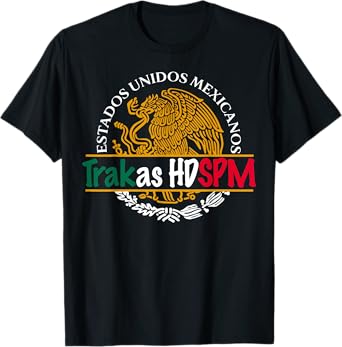 MexiColor Trakas HDTPM Mexican Pride T-Shirt - Unisex-Adults, Black, Small, Short Sleeve, Cotton Blend, Modern Casual Novelty T-Shirt, Crew Neck, Pull On, 1 Count