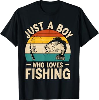 Funny Fishing Shirt For Kids Boys Fisherman Bass Fish T-Shirt