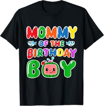 Mommy Of The Birthday Boy Funny melon Family Party Matching T-Shirt