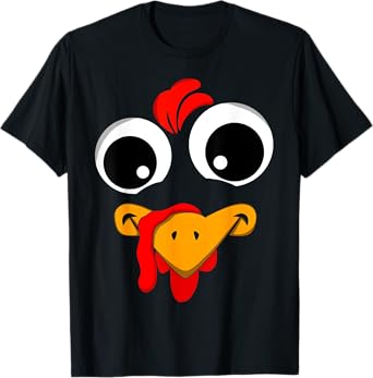 Thanksgiving Funny Turkey Face Costume Outfit Mens Boys Kids T-Shirt