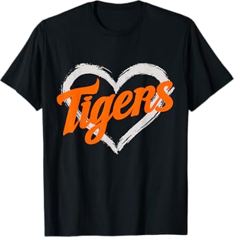 Vintage Tigers Heart Throwback Retro T-Shirt