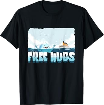 Free Hugs Funny Iceberg Cruise Ship Titanic Boys Girls Kids T-Shirt