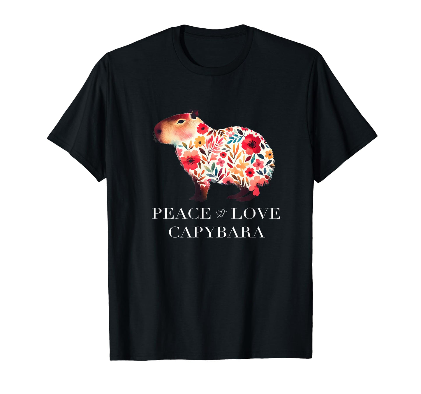 Capybara South American Rodent Floral Wildlife T-Shirt