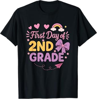 Back to School Teacher First Day of Second Grade Girl T-Shirt