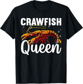 Cool Crawfish Queen For Women Girls Boil Lobster Chef T-Shirt